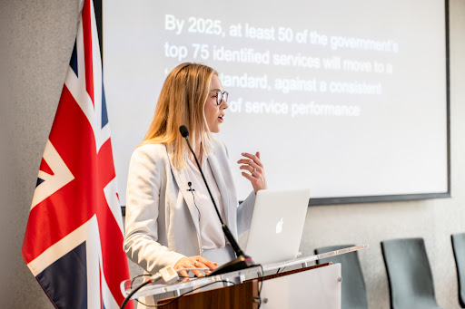 Image of Megan Lee presenting at digital roadmap launch