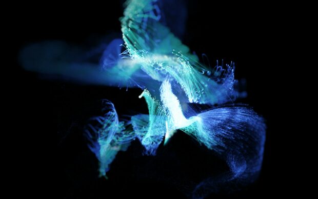 Abstract image - dark background, blue lighting