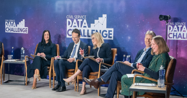 Photo of the CS Data Challenge panel in action