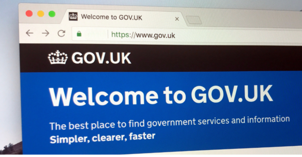 Image of the GOV.UK homepage 