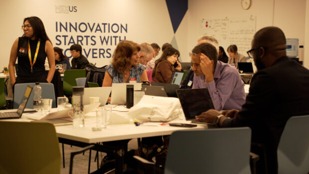 Attendees of the Local Government Innovation Hackathon.
