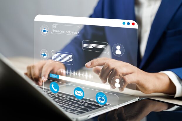 Stock image of someone using a computer