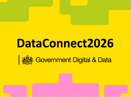 Promotional graphic for DataConnect2026, branded with Government Digital & Data.